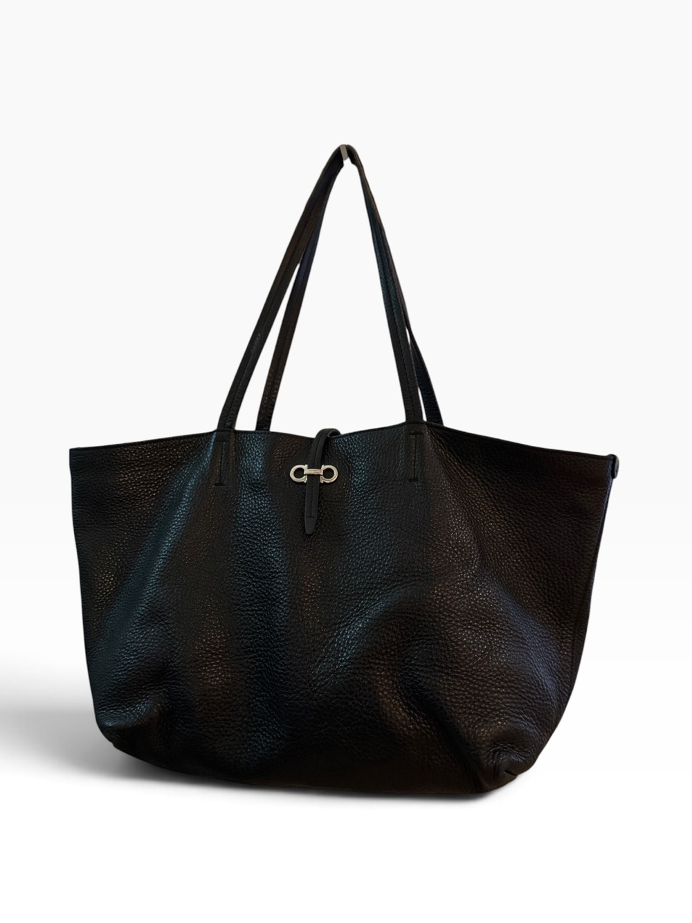 Salvatore Ferragamo black pltote bag  Gancini hard